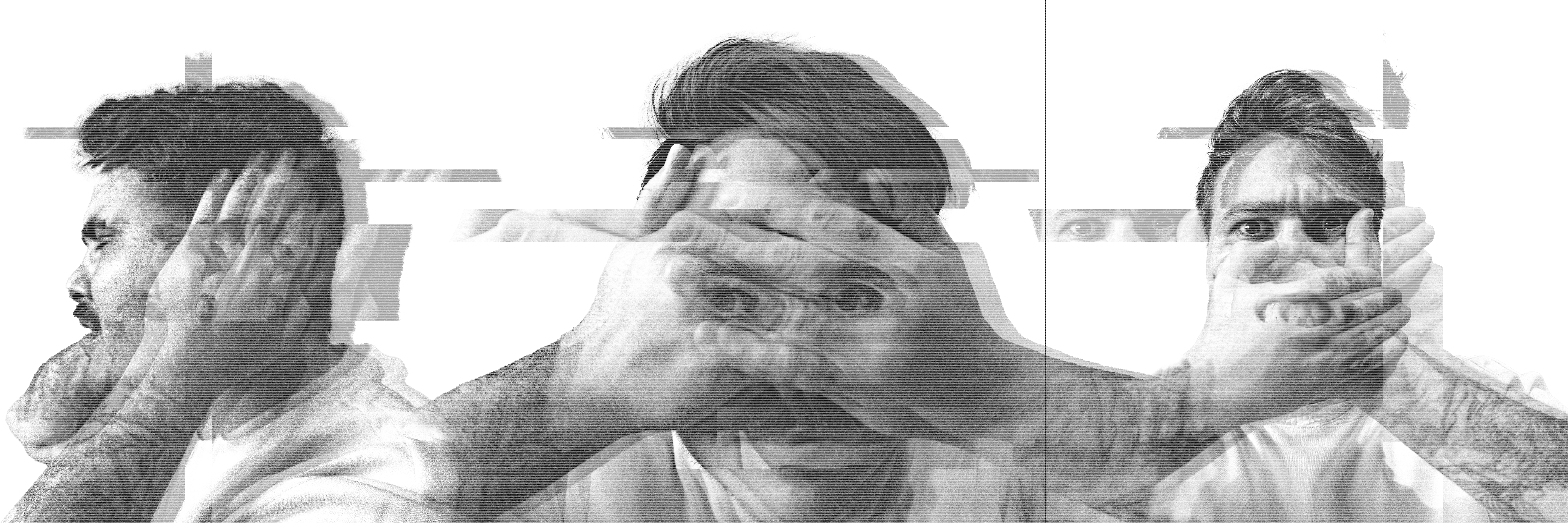 Expanded experimental black and white portrait of Jose Arambula